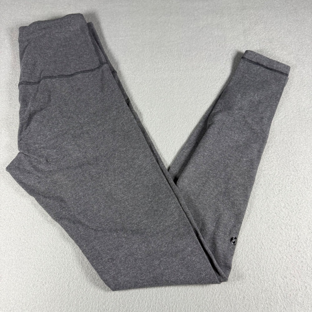 Lululemon Wunder Under Pant Cotton Roll Down Leggings Heathered Speckled Black